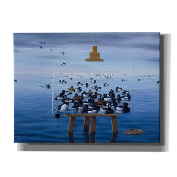 Epic Graffiti 'Tufted Ducks' by Harro Maass, Canvas Wall Art, 16"x12"