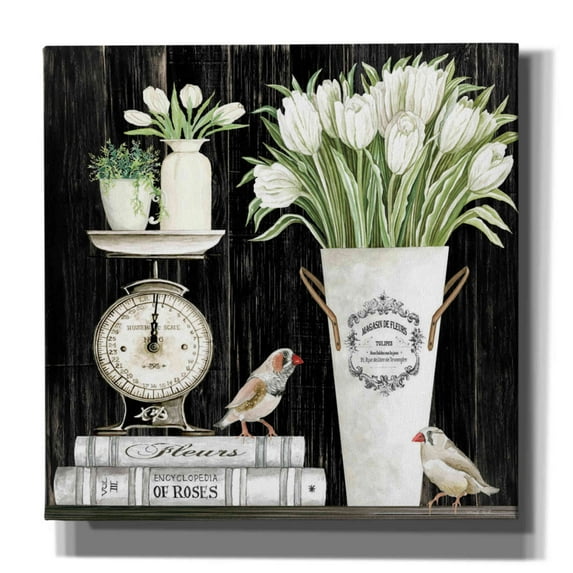 Epic Graffiti 'Tulips and Scales' by Cindy Jacobs, Canvas Wall Art, 26"x26"