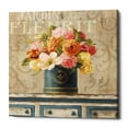 thumbnail image 1 of Epic Graffiti  "Tulips in Teal and Gold Hatbox" by Danhui Nai, Giclee Canvas Wall Art - 37" x 37", 1 of 2