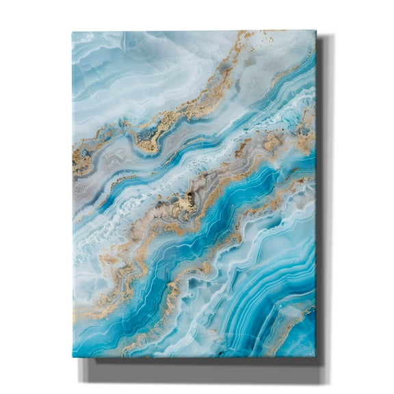Epic Graffiti 'Turquoise Crystal With Gold' by Svetlana Aleynikova Canvas Wall Art, 12" x 16"