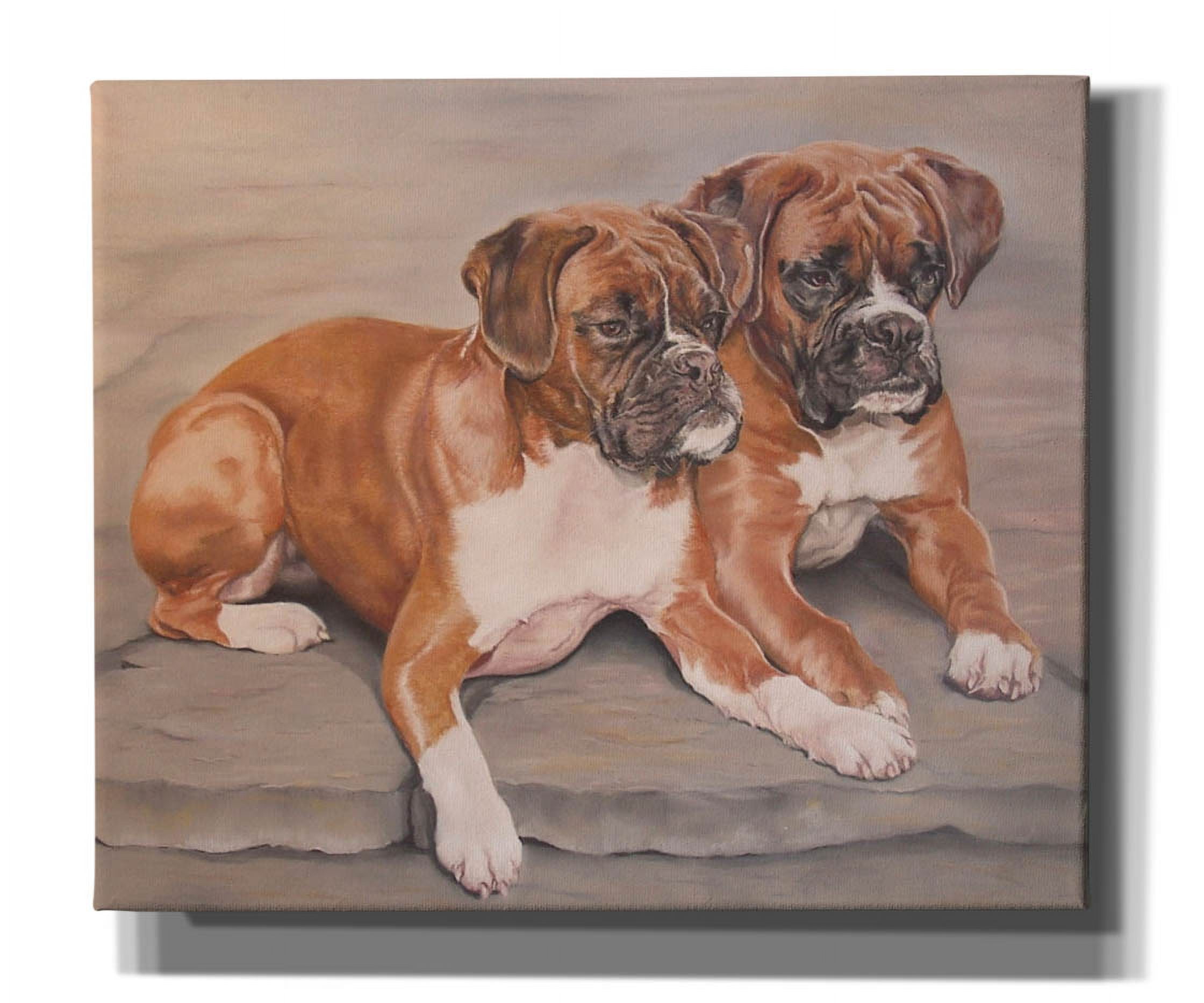 Epic Graffiti 'Two Boxer Dogs' by Janet Pidoux, Canvas Wall Art, 24