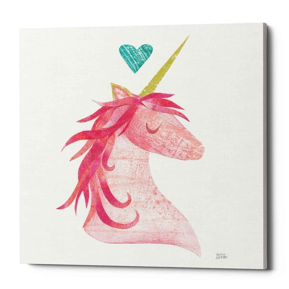 Epic Graffiti 'Unicorn Magic I Heart Sq' by Melissa Averinos, Canvas Wall Art, 12"x12"