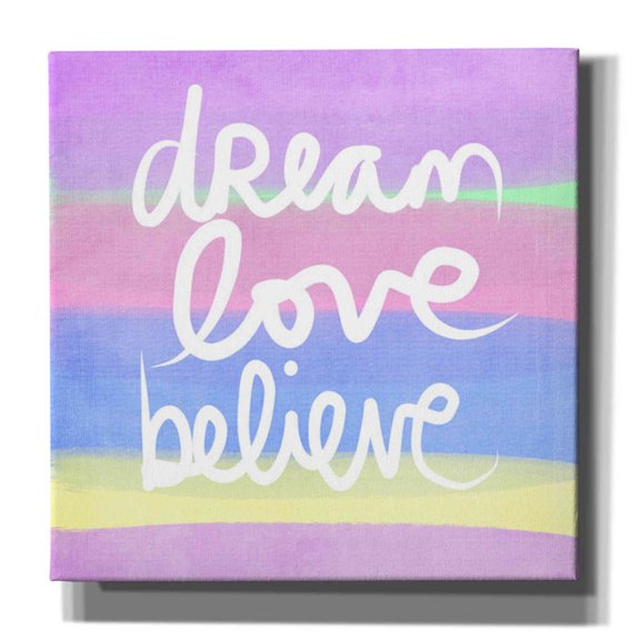 Epic Graffiti 'Unicorn Stripe Dream' by Linda Woods, Canvas Wall Art, 26"x26"