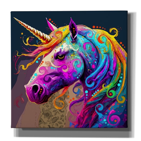 Epic Graffiti 'Unicorn' by Dean Russo Canvas Wall Art, 26" x 26"