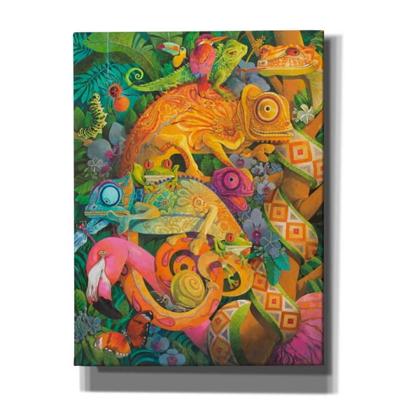 Epic Graffiti 'Unlikely Pals' by David Galchutt, Canvas Wall Art, 12"x16"