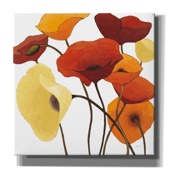 Epic Graffiti 'Up One on White Yellow' by Shirley Novak, Canvas Wall Art, 26"x26"