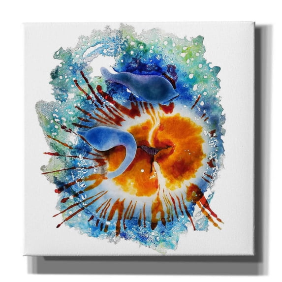 Epic Graffiti 'Urticina Felinal' by Rita Shimelfarb, Giclee Canvas Wall Art, 18"x18"