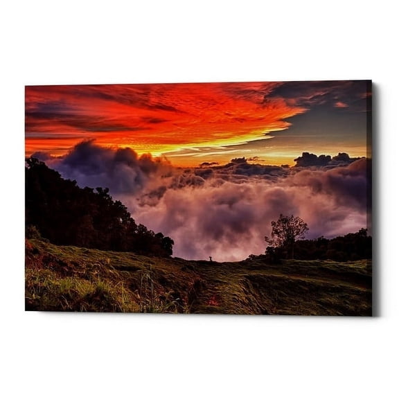 Epic Graffiti "Valley Clouds at Sunset," Giclee Canvas Wall Art, 18"x26" 26" x 40"