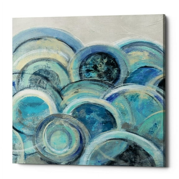 Epic Graffiti  "Variation Blue Grey III" by Silvia Vassileva, Giclee Canvas Wall Art, 12"x12" 12" x 12"