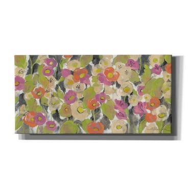 Epic Graffiti 'Velvety Florals' by Silvia Vassileva, Canvas Wall Art, 40"x20"