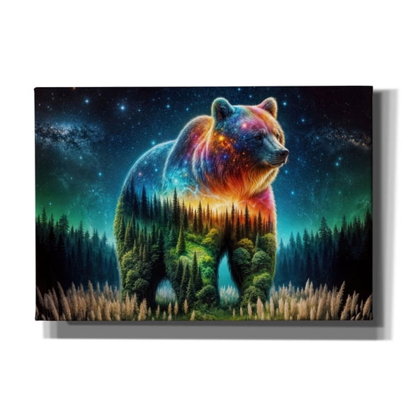 Epic Graffiti 'Vibrant Bear 3' by Rey Klimt Canvas Wall Art, 26" x 18"