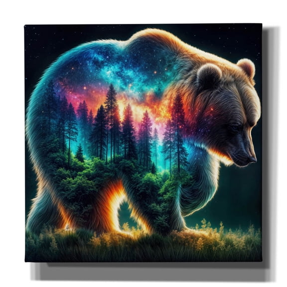 Epic Graffiti 'Vibrant Bear 9' by Rey Klimt Canvas Wall Art, 12" x 12"