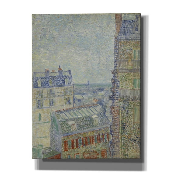 Epic Graffiti 'View From Theo's Apartment' by Vincent Van Gogh, Giclee Canvas Wall Art, 12"x16"