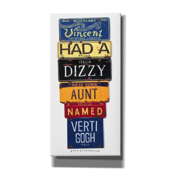Epic Graffiti 'Vincent Dizzy Aunt' by Gregory Constantine, Giclee Canvas Wall Art, 12"x24"