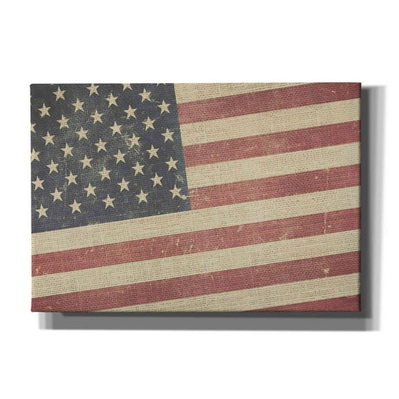 Epic Graffiti 'Vintage American Flag' by Epic Portfolio, Canvas Wall Art, 26"x18"