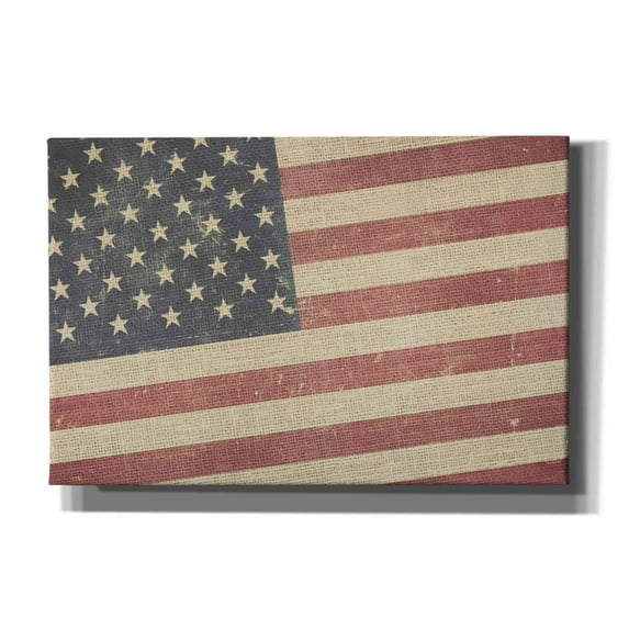 Epic Graffiti 'Vintage American Flag' by Epic Portfolio, Canvas Wall Art, 60"x40"