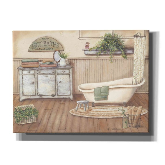 Epic Graffiti 'Vintage Bath I' by Pam Britton, Canvas Wall Art, 16"x12"