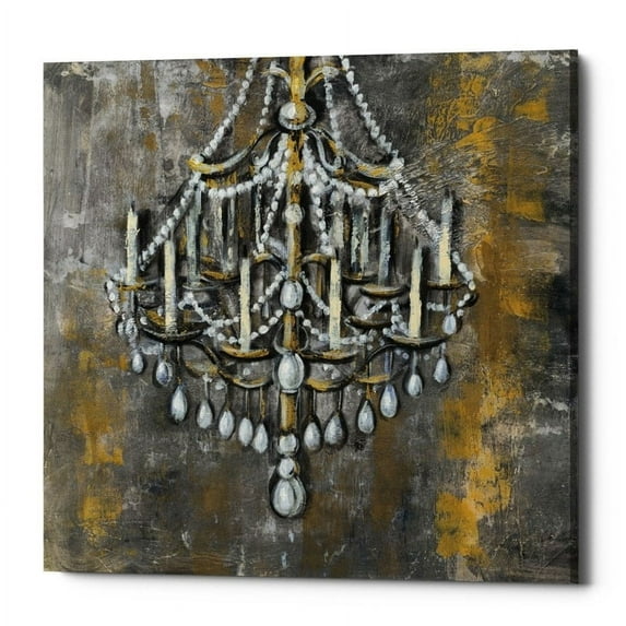 Epic Graffiti "Vintage Chandelier I" by Silvia Vassileva, Giclee Canvas Wall Art, 12"x12"