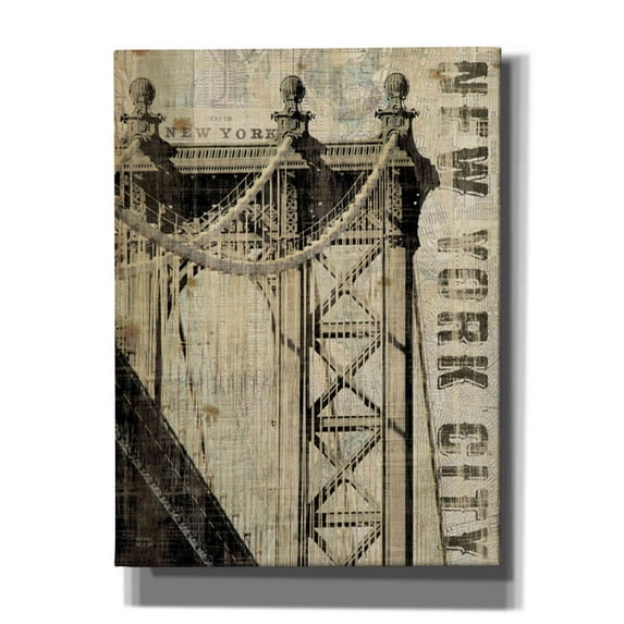 Epic Graffiti 'Vintage NY Manhattan Bridge' by Michael Mullan, Canvas Wall Art, 18"x26"