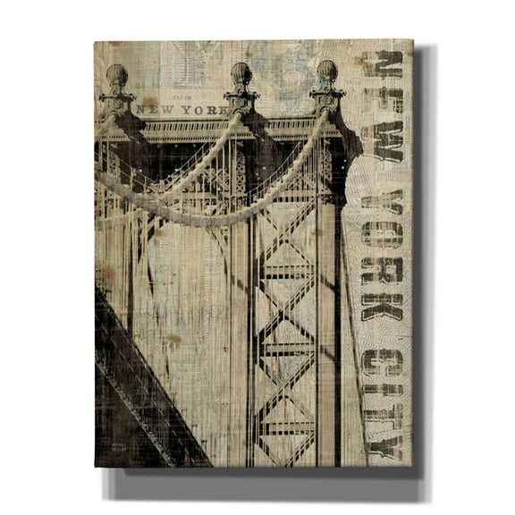 Epic Graffiti 'Vintage NY Manhattan Bridge' by Michael Mullan, Canvas Wall Art, 26"x34"