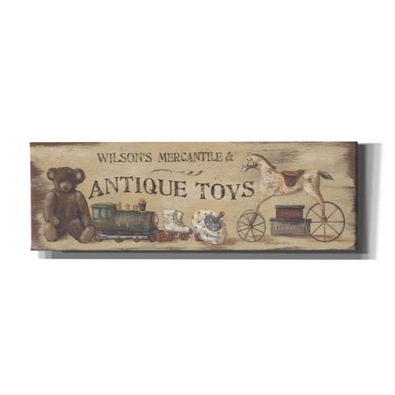 Epic Graffiti 'Vintage Toys' by Pam Britton, Canvas Wall Art, 60"x20"