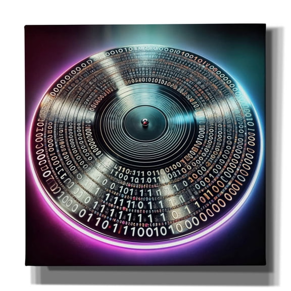 Epic Graffiti 'Vinyl Going Digital' by Rey Klimt Canvas Wall Art, 18" x 18"