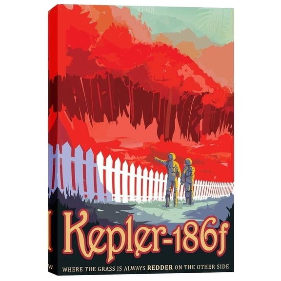 Epic Graffiti  "Visions of the Future: Kepler-186f" Giclee Canvas Wall Art, 12" x 18" 18" x 26"