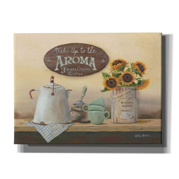 Epic Graffiti 'Wake Up to the Aroma' by Pam Britton, Canvas Wall Art, 16"x12"
