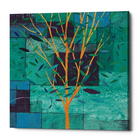 Epic Graffiti 'Watercolor Forest V Peacock' by Veronique Charron, Canvas Wall Art, 18"x18"