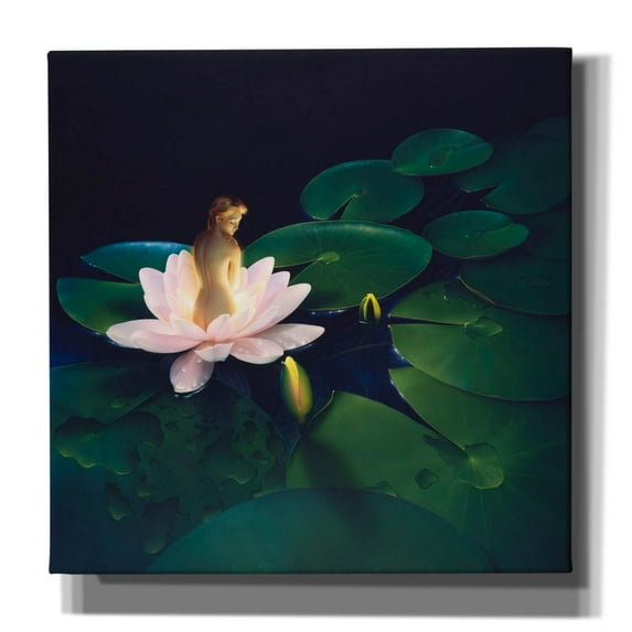 Epic Graffiti 'Waterlilies' by Kirk Reinert, Canvas Wall Art, 12"x12"