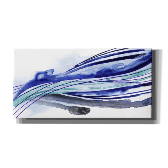 Epic Graffiti 'Wave Surge I' by Grace Popp, Canvas Wall Glass, 60"x30"