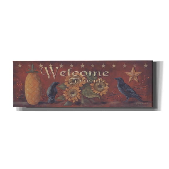 Epic Graffiti 'Welcome Friends' by Pam Britton, Canvas Wall Art, 60"x20"