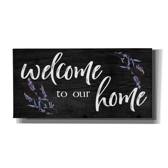 Epic Graffiti 'Welcome to Our Home ' by Susie Boyer, Giclee Canvas Wall Art, 24"x12"