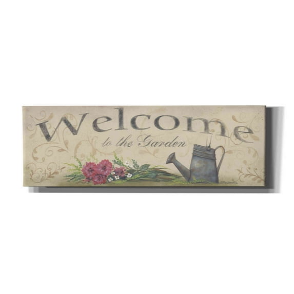 Epic Graffiti 'Welcome to the Garden' by Pam Britton, Canvas Wall Art, 36"x12"