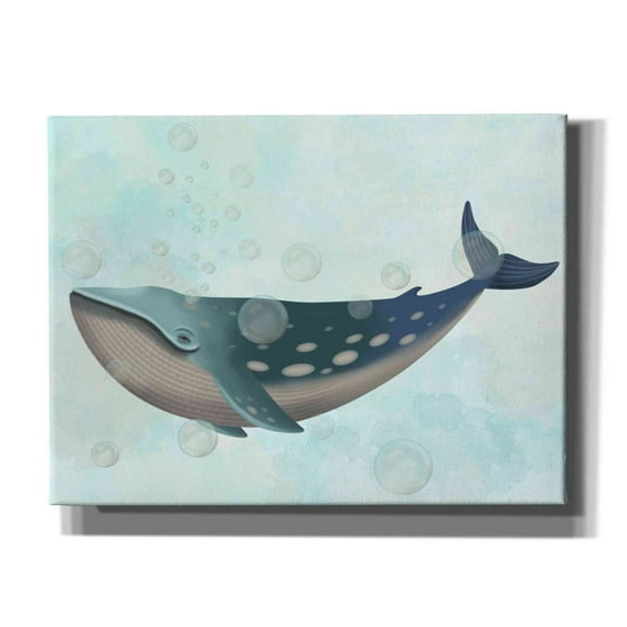 Epic Graffiti  'Whale Bubbles 1' by Fab Funky Giclee Canvas Wall Art, 16"x12" 16 x 12