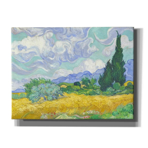 Epic Graffiti 'Wheat Field with Cypresses' by Vincent van Gogh, Canvas Wall Art, 16"x12"