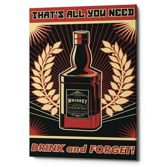 Epic Graffiti  'Whiskey' Giclee Canvas Wall Art - Red 18" x 26"