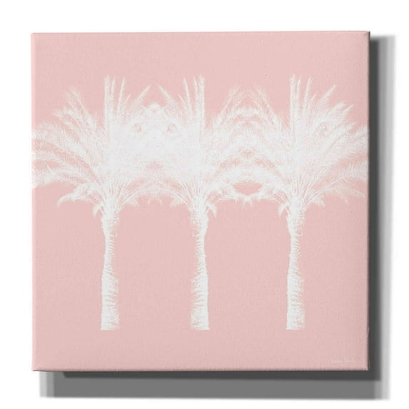 Epic Graffiti 'White And Pink Palm Trees' by Linda Woods, Canvas Wall Art, 37"x37"