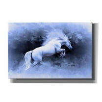 Epic Graffiti 'White Horse' by Ata Alishahi, Giclee Canvas Wall Art, 60"x40"