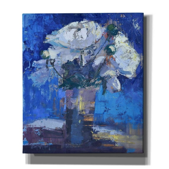 Epic Graffiti 'White Peonies' by Beth Forst, Canvas Wall Art, 26"x30"