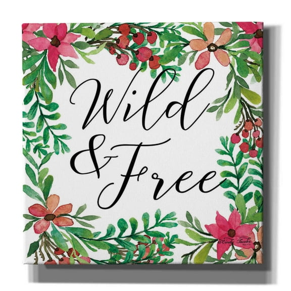 Epic Graffiti 'Wild & Free Greenery' by Cindy Jacobs, Canvas Wall Art, 18"x18"