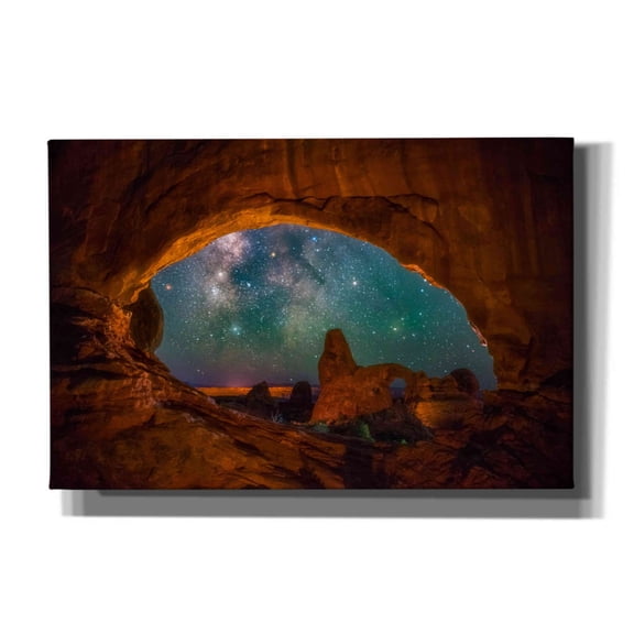 Epic Graffiti 'Window to the Heavens - Arches National Park' by Darren White, Giclee Canvas Wall Art, 18"x12"
