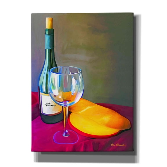 Epic Graffiti 'Wine Bread' by Ata Alishahi, Giclee Canvas Wall Art, 40"x54"
