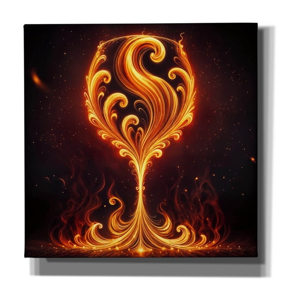 Epic Graffiti 'Wine Glass Flame Abstract' by Rey Klimt Canvas Wall Art, 12" x 12"