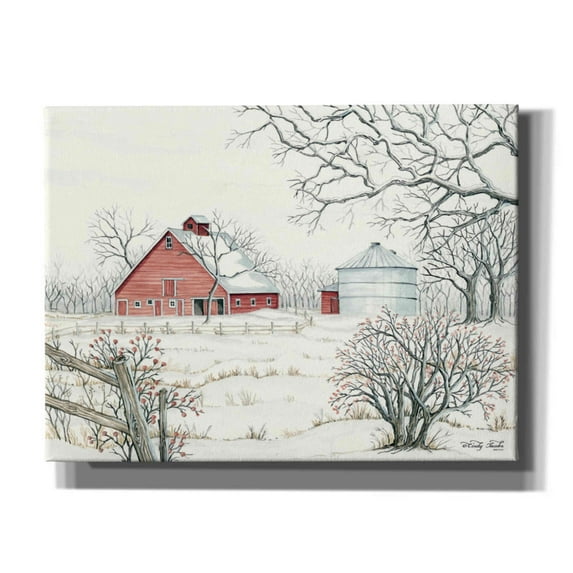 Epic Graffiti 'Winter Barn' by Cindy Jacobs, Canvas Wall Art, 16"x12"