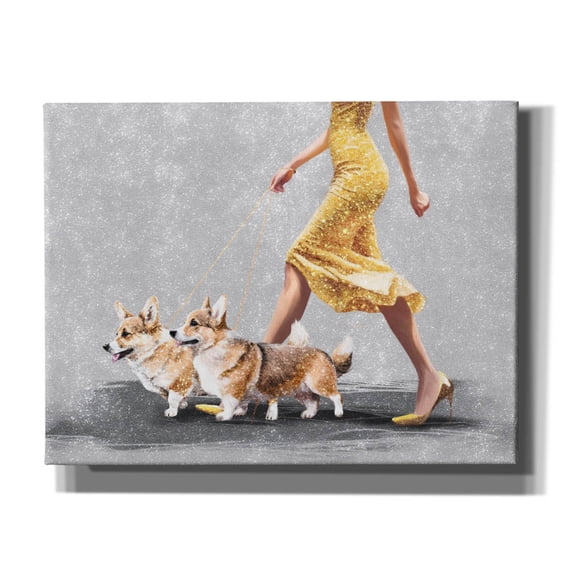 Epic Graffiti 'Woman With Corgi' by Svetlana Aleynikova Canvas Wall Art, 34" x 26"