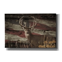 Epic Graffiti 'Woodgrain Antiques Whitetail Buck 3' by Gordon Semmens Canvas Wall Art, 18" x 12"