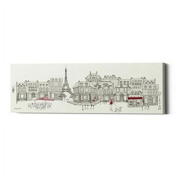 Epic Graffiti "World Cafe II Paris Panoramic" by Avery Tillmon, Giclee Canvas Wall Art, 12"x36" 12" x 36"
