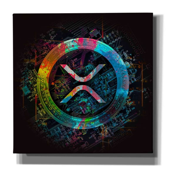 Epic Graffiti 'XRP Crypto Giga Coin' by Epic Portfolio, Canvas Wall Art, 37"x37"
