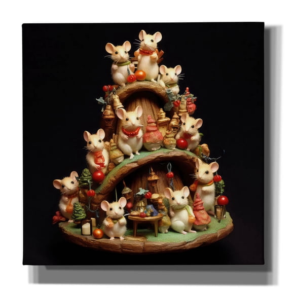 Epic Graffiti 'Xmas Animals 09' by The Golden Valley Canvas Wall Art, 18" x 18"